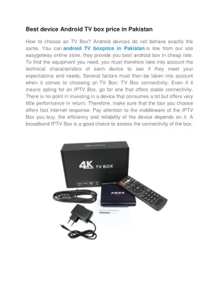 best device android tv box price in pakistan