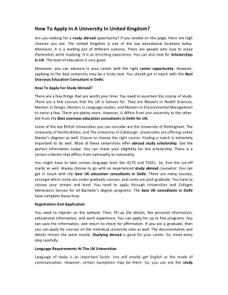 how to apply in a university in united kingdom
