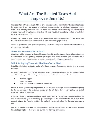 What Are The Related Taxes And Employee Benefits