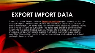 export import data