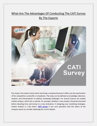 What Are The Advantages Of Conducting The CATI Survey By The Experts