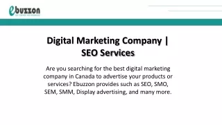 Digital Marketing Company | SEO Services | Ebuzzon