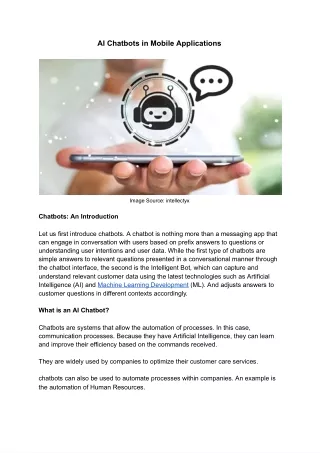 ai chatbots in mobile applications