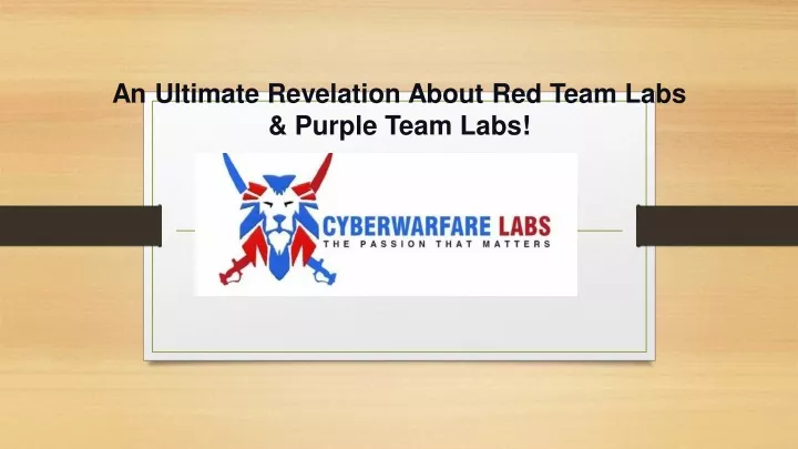 an ultimate revelation about red team labs purple