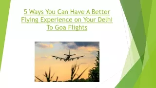 5 Ways You Can Have A Better Flying Experience on Your Delhi To Goa Flights