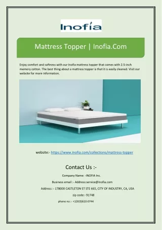 mattress topper inofia com
