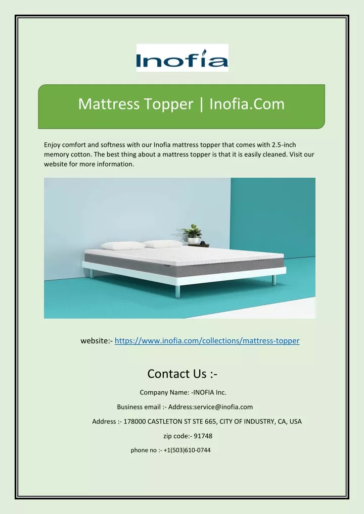 mattress topper inofia com