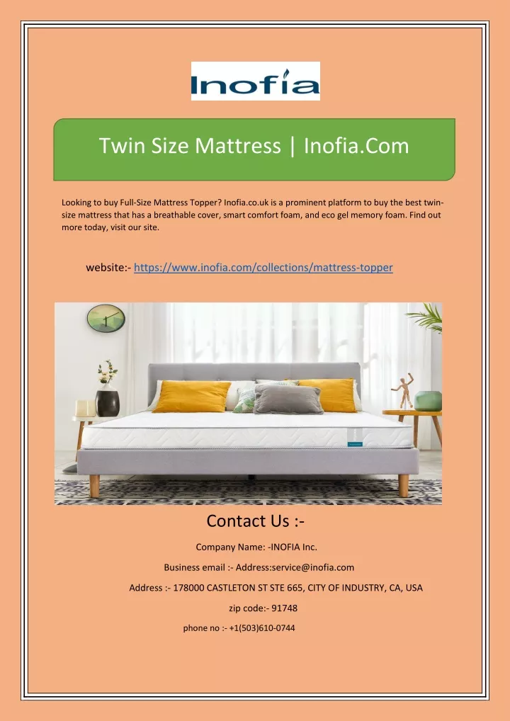 twin size mattress inofia com