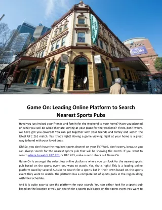 game on leading online platform to search nearest