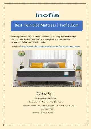 best twin size mattress inofia com
