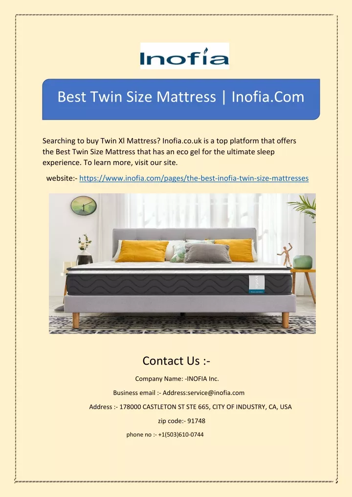best twin size mattress inofia com