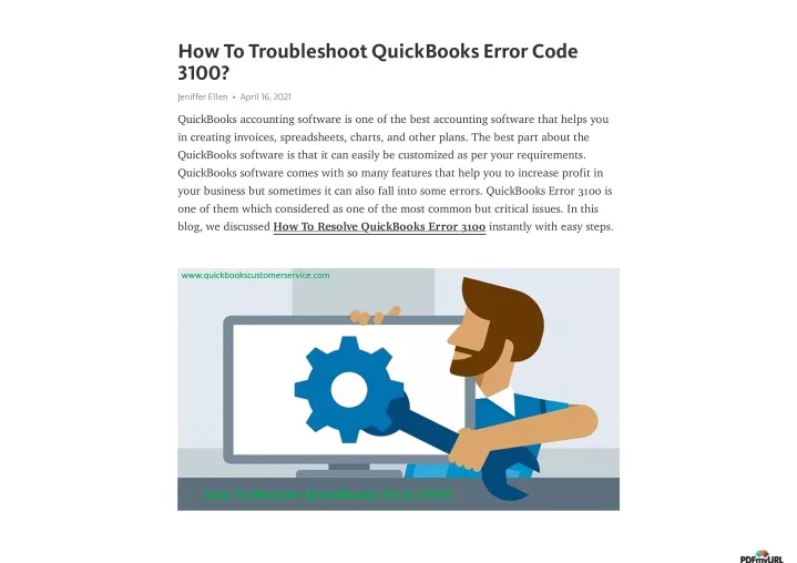 how to troubleshoot quickbooks error code 3100