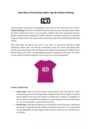 best way of presenting ladies tops fashion