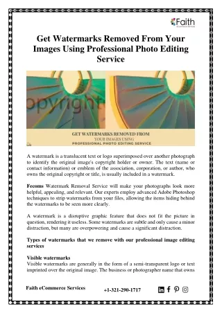 get watermarks removed from your images using