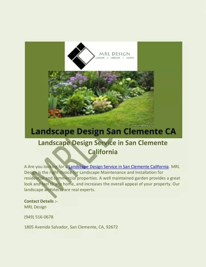 landscape design service in san clemente