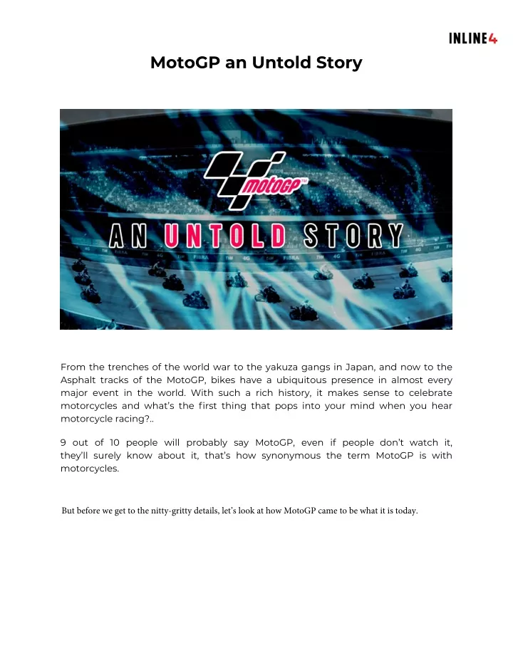 motogp an untold story