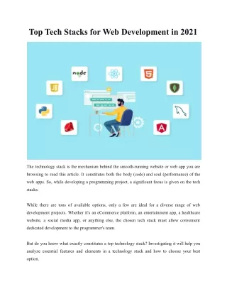 top tech stacks for web development in 2021