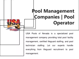 Pool Management Companies | Pool Operator | USA Pools Nevada