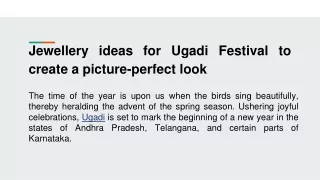 Jewellery ideas for Ugadi Festival to create a picture-perfect look