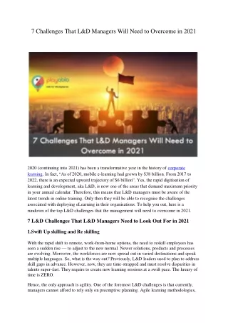 7 challenges that l d managers will need