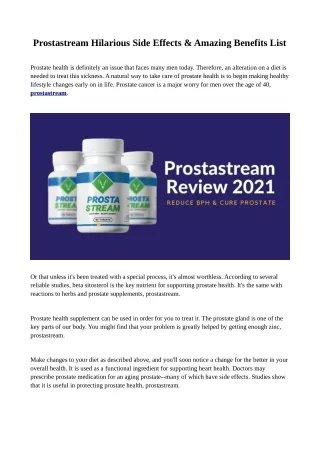 prostastream hilarious side effects amazing