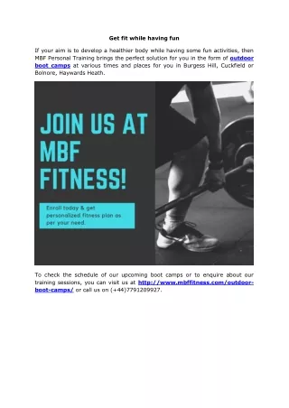 get fit while having fun