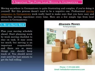 Professional Moving Companies in Germantown - Alternate Movers