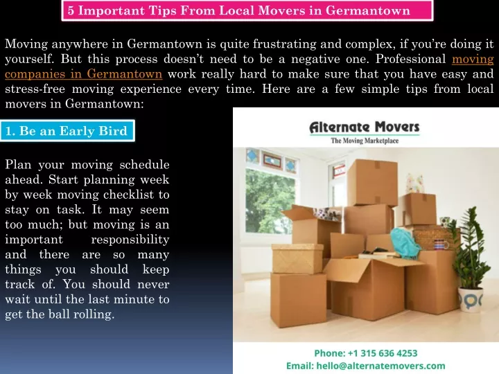5 important tips from local movers in germantown