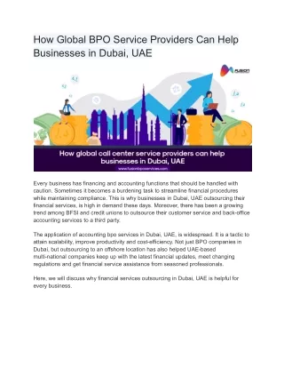 How Global BPO Service Providers Can Help Businesses in Dubai, UAE