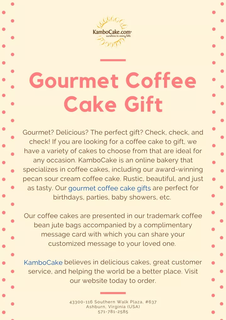 gourmet coffee cake gift