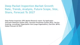 deep packet inspection market growth rate trends analysis future scope size share forecast to 2027