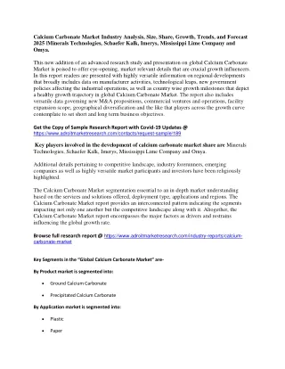 calcium carbonate market industry analysis size