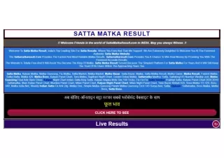 Satta Matka Result India's Top Leading Site For Satta Results