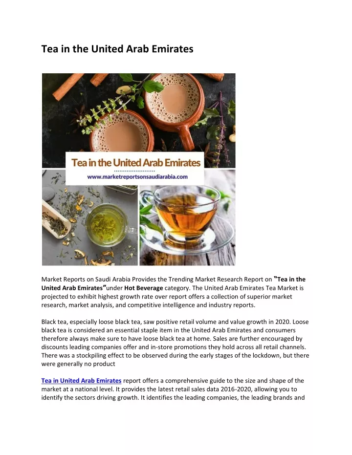 tea in the united arab emirates
