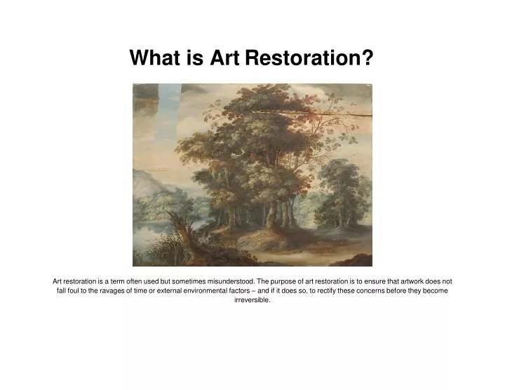 what is art restoration