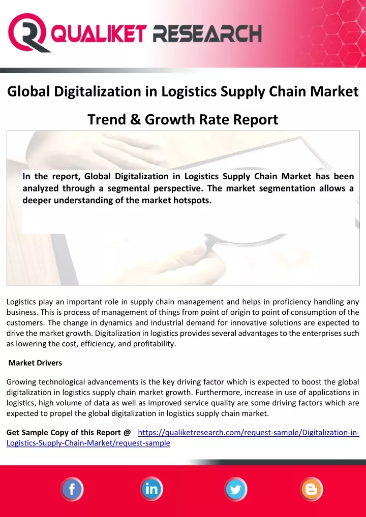 PPT - Digitalization in Logistics Supply Chain MarketTop 5 Competitors ...