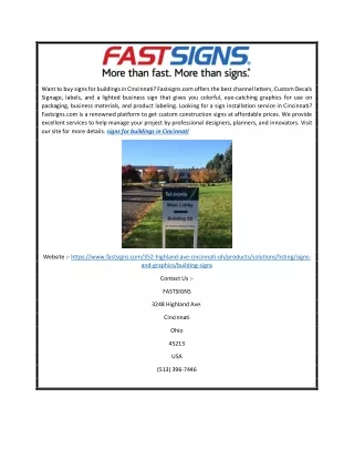 Signs for Buildings in Cincinnati | Fastsigns.com