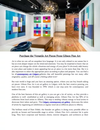 Purchase the Versatile Art Pieces From Gibson Fine Art