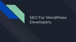 SEO For WordPress Developers - Websitepromoters.com
