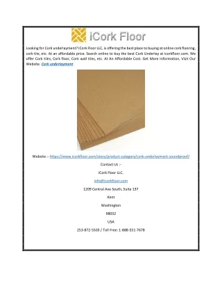 Cork Underlayment | Icorkfloor.com