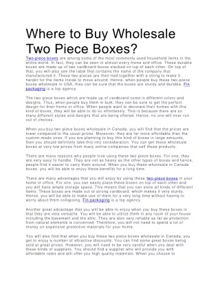 Where to Buy Wholesale Two Piece Boxes