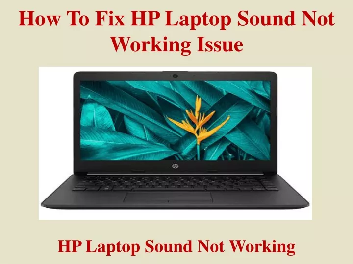 how to fix hp laptop sound not working issue