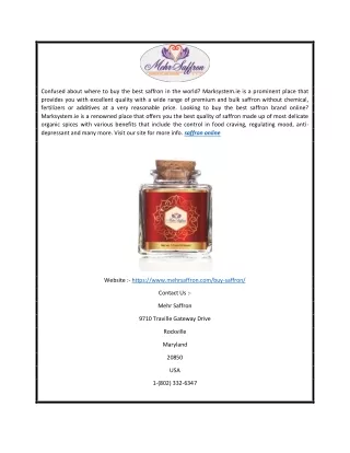 confused about where to buy the best saffron