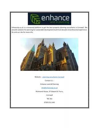 Planning Consultants Cornwall  Enhancelp.co.uk