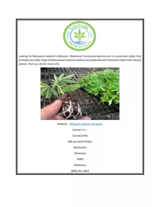 Missouri Medical Marijuana  Cannacarerxonline.com