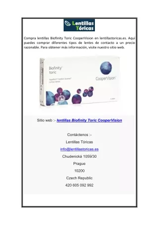 Lentillas Biofinity Toric CooperVision | lentillastoricas.es
