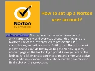 How to set up a Norton user account