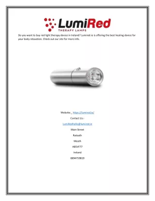 Now Buy Red Light Therapy Device In Ireland At A Low Cost | Lumired.ie