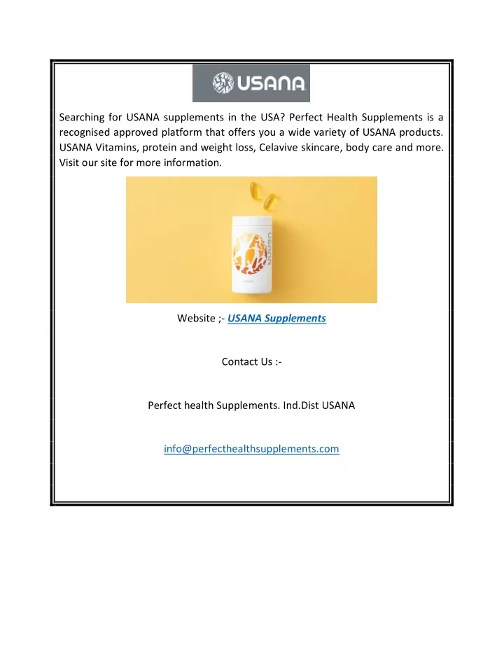 searching for usana supplements