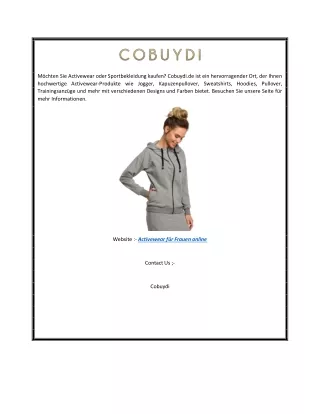 Activewear für Frauen online kaufen wollen  Cobuydi.de